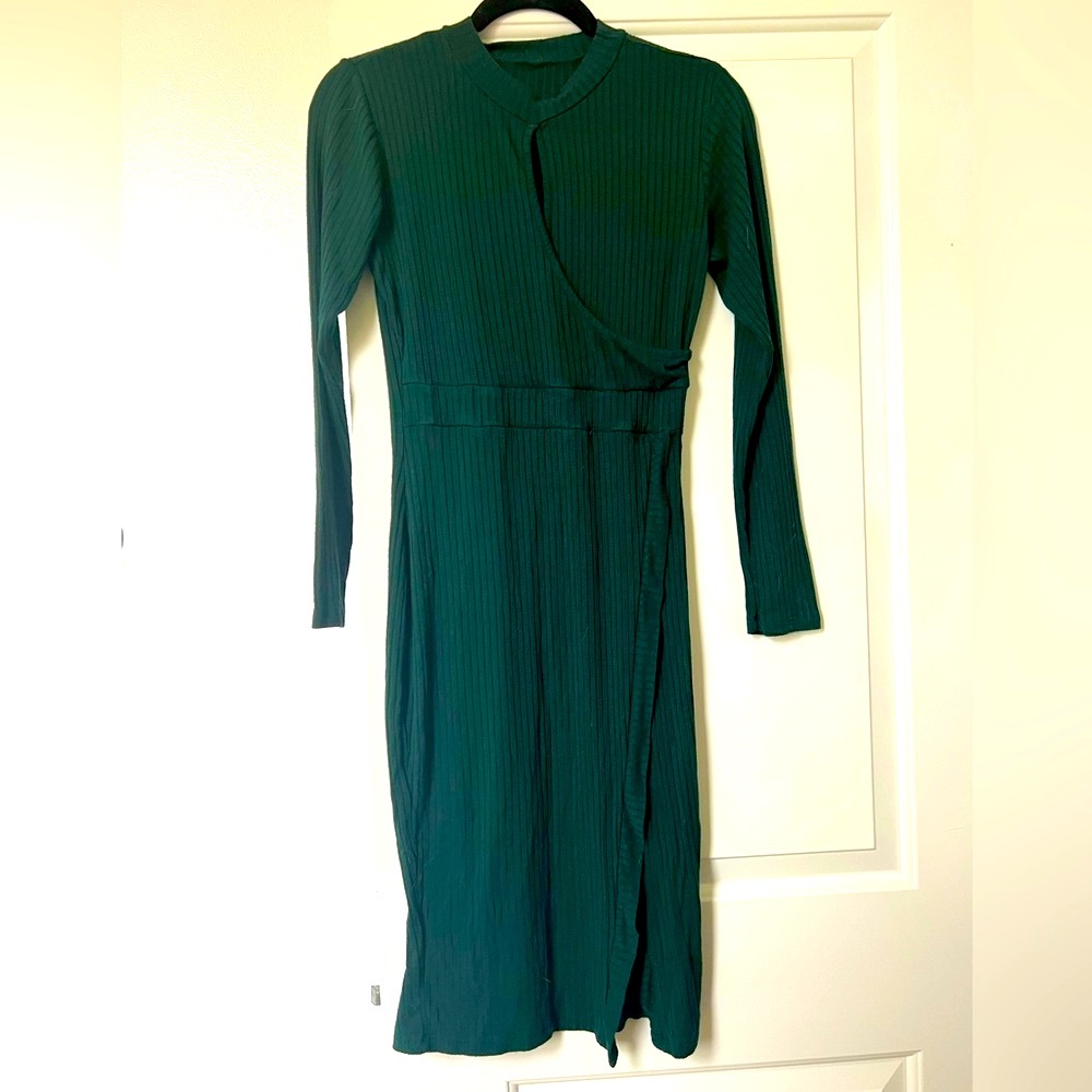Ribbed Sweater Cutout Dress
